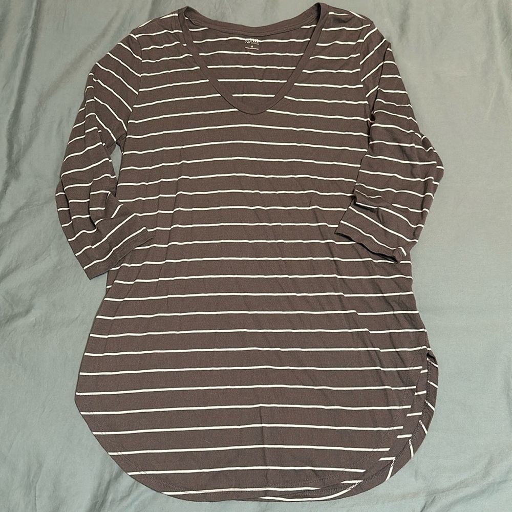 a.n.a 3/4 length striped top